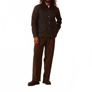 NEW KNICKERBOCKER canal pleated corduroy cotton pant in coffee
